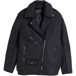 Alexander Wang x H&M Black Wool Biker Jacket Moto size 2